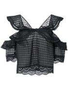 Marissa Webb Ruffled Cropped Top - Black