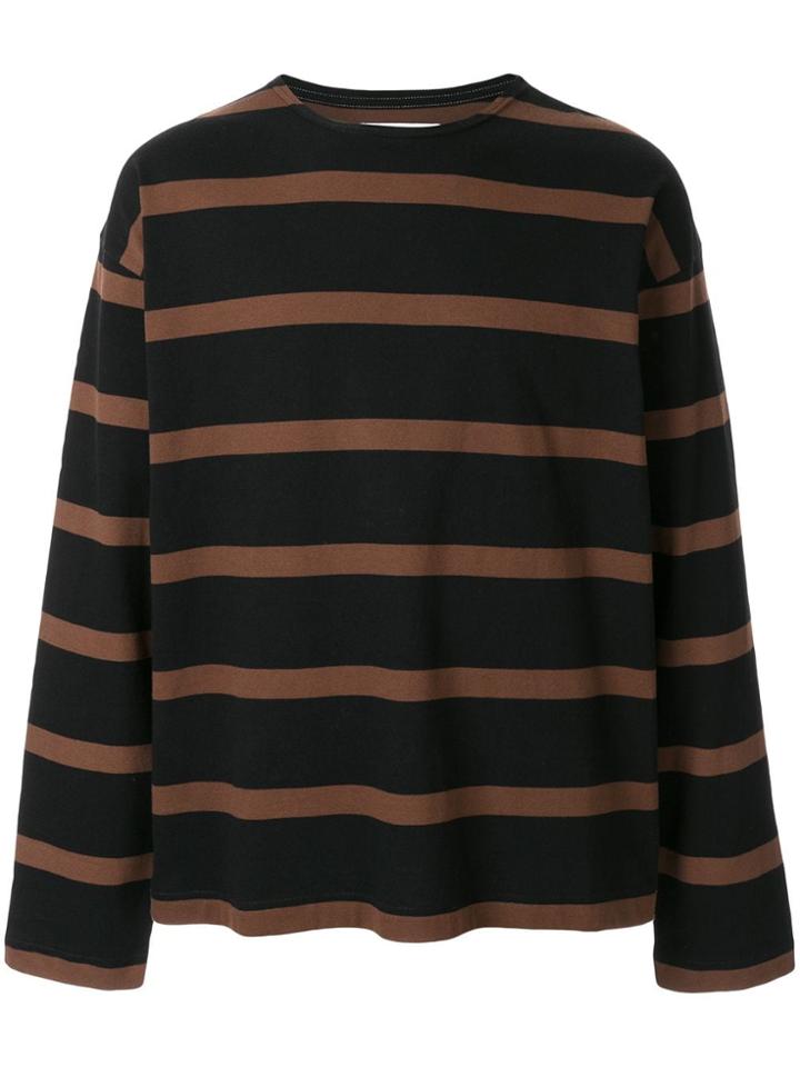 Margaret Howell Striped Long Sleeved Top - Black