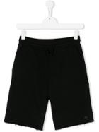 Macchia J Kids Frayed Running Shorts - Black