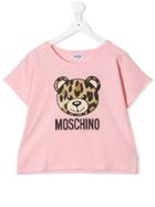 Moschino Kids Leopard Bear T-shirt - Pink
