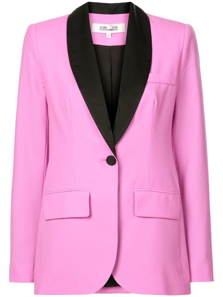 Dvf Diane Von Furstenberg Contrast Fitted Blazer - Pink