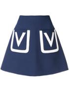Valentino Valentino - Woman - Intarsia V Skirt - Blue