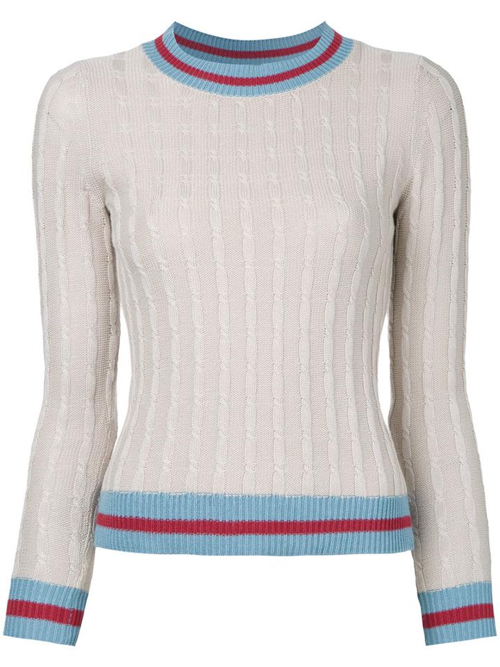 Loveless Cable Knit Jumper, Women's, Size: 34, Nude/neutrals, Cotton/rayon