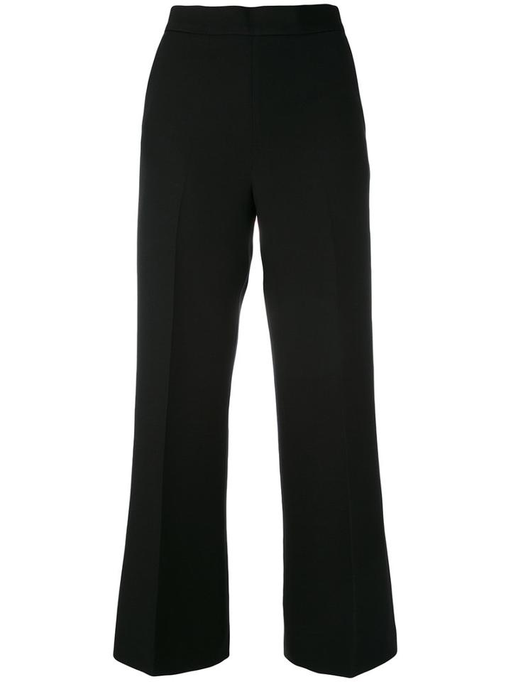 Fendi - Wide Leg Tailored Trousers - Women - Silk/wool - 46, Black, Silk/wool