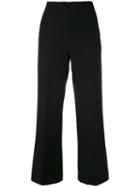 Fendi - Wide Leg Tailored Trousers - Women - Silk/wool - 46, Black, Silk/wool