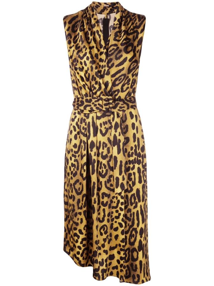 Adam Lippes Leopard Print Midi Dress - Gold