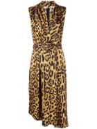 Adam Lippes Leopard Print Midi Dress - Gold