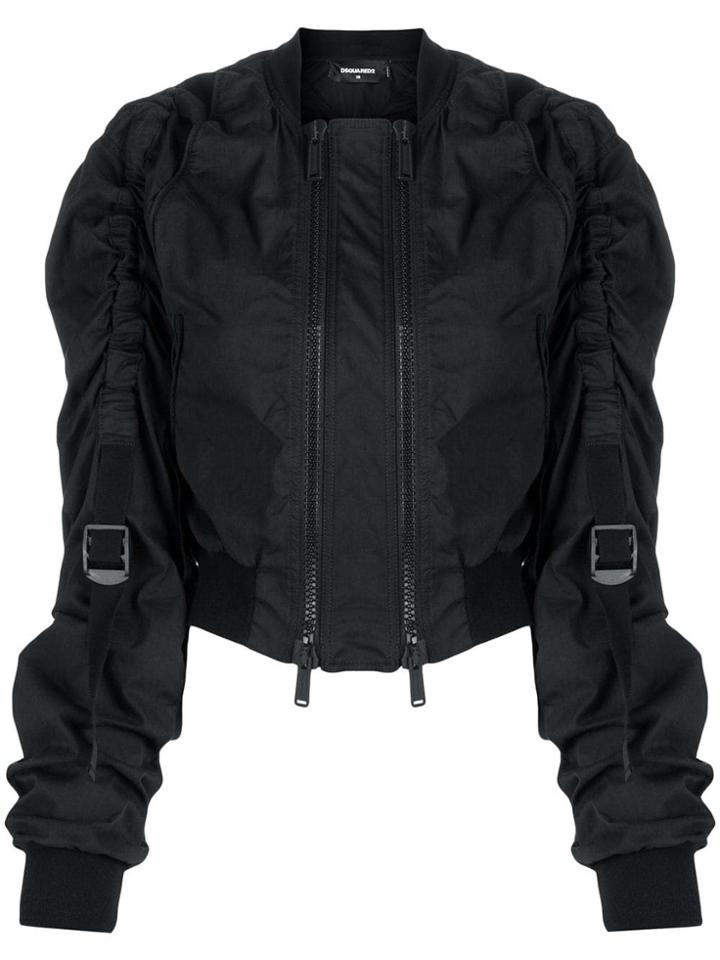 Dsquared2 Strap Detailed Bomber Jacket - Black