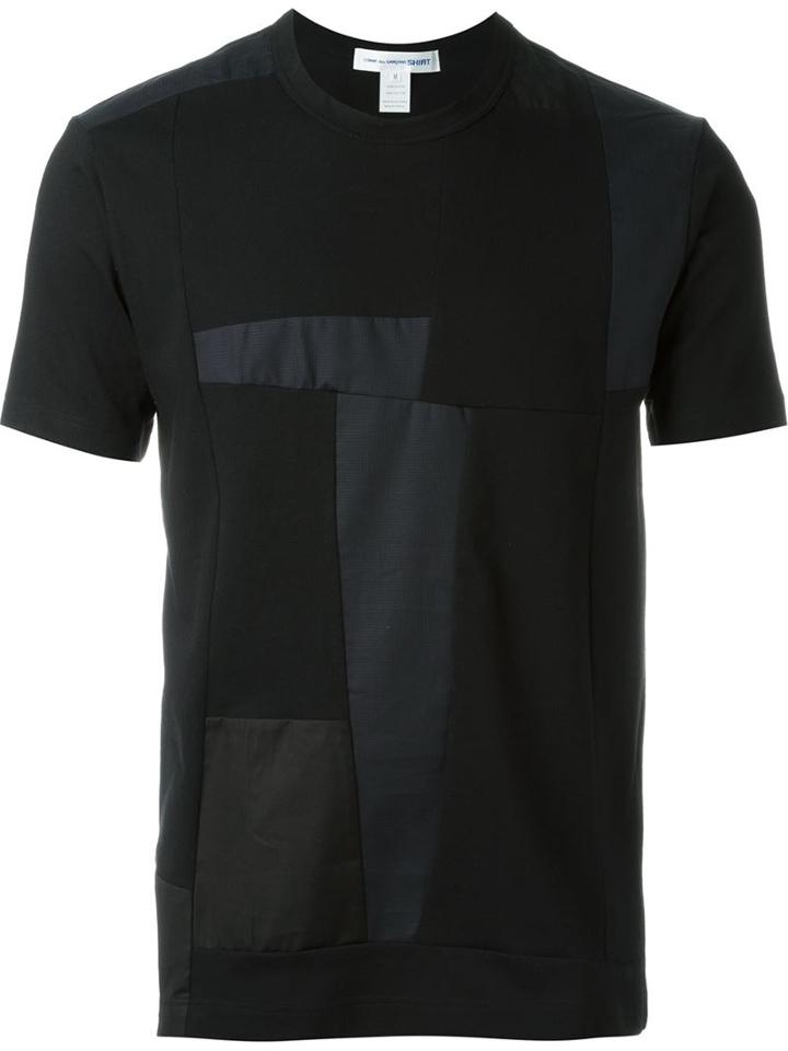 Comme Des Garçons Shirt Textured Contrast Panel T-shirt