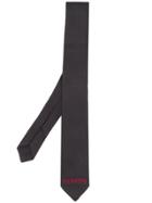 Valentino Valentino Garavani Embroidered Logo Tie - Black