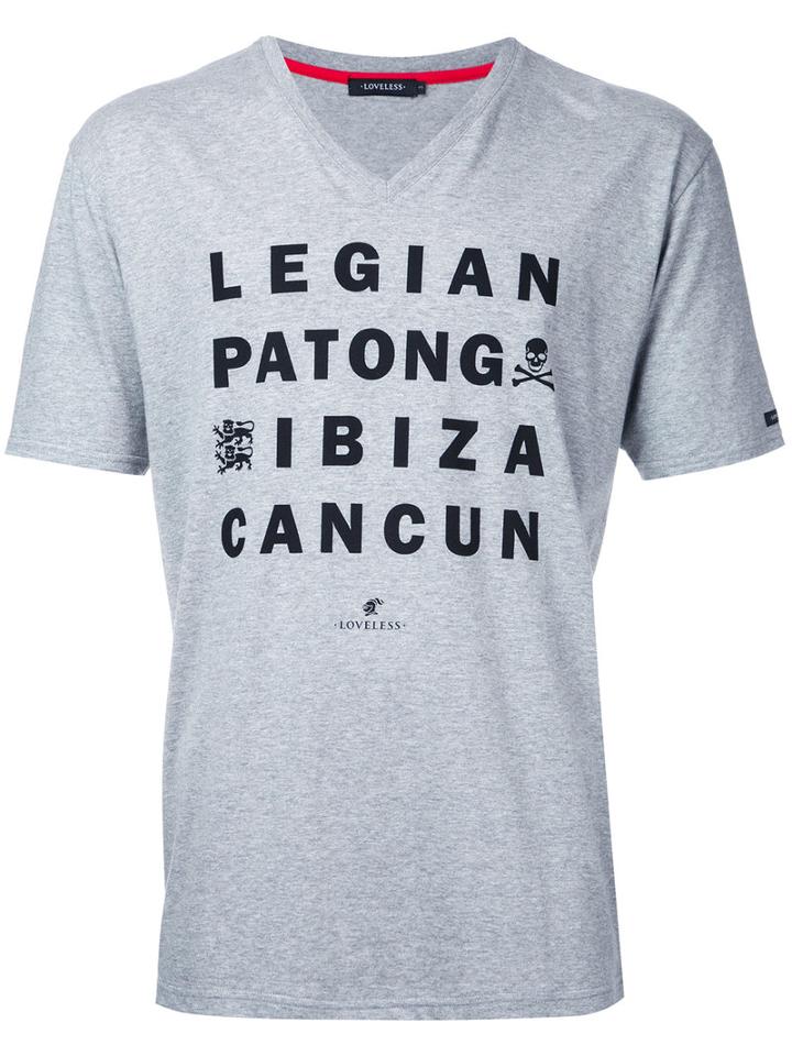 Loveless - Location Printed T-shirt - Men - Cotton - 2, Grey, Cotton