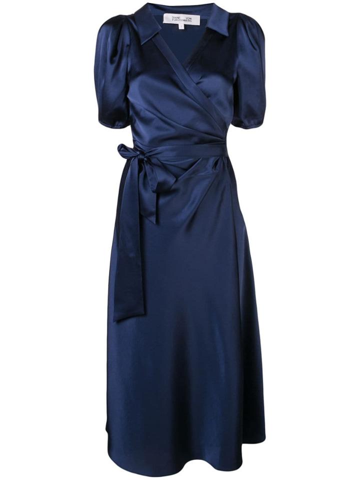 Diane Von Furstenberg Short-sleeve Wrap Midi Dress - Blue