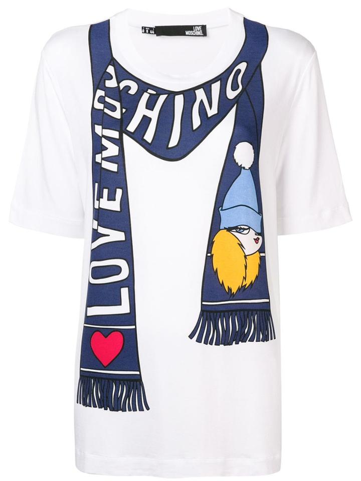 Love Moschino Scarf Print Tee - White