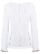 Fendi Embroidered Fitted Top - White