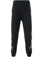 Alexander Mcqueen Rose Embroidery Track Pants