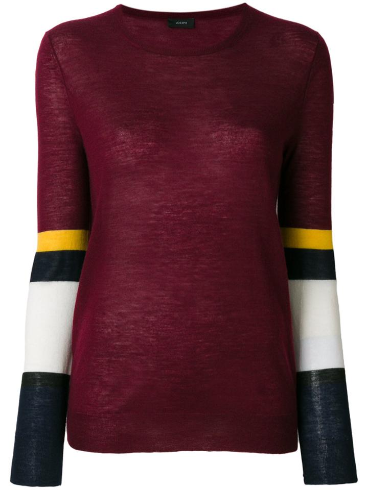 Joseph Colour Block Jumper - Red