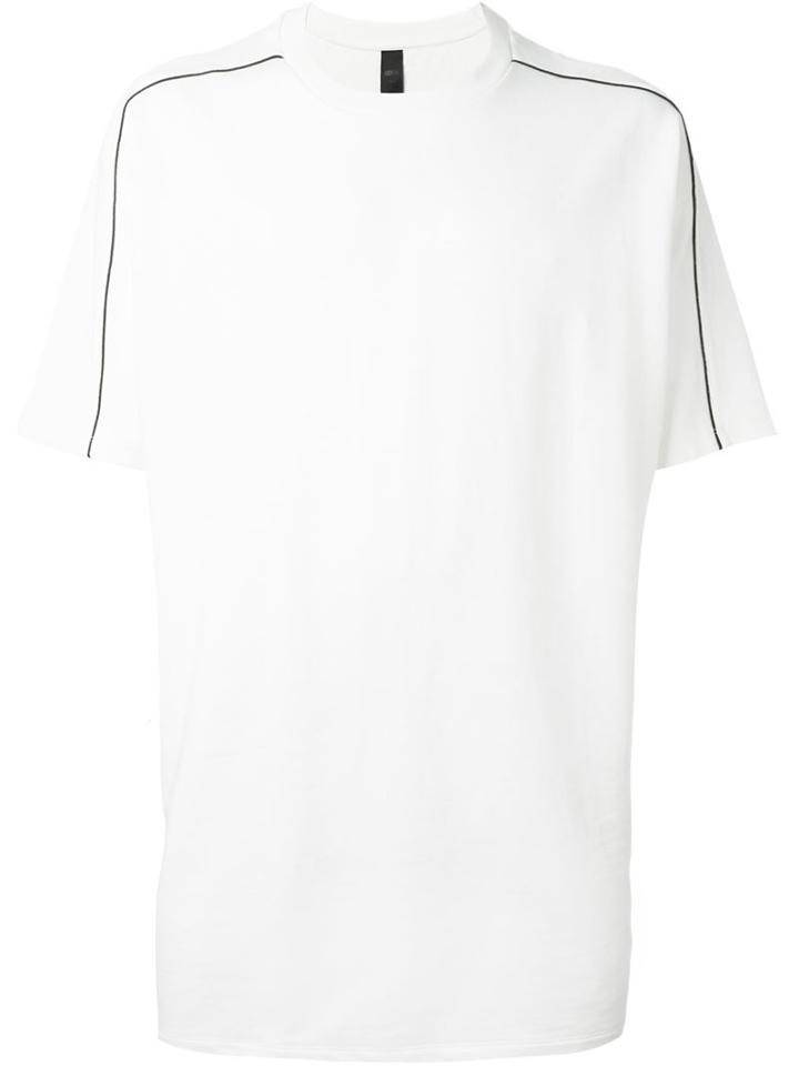 Odeur Piped Oversized T-shirt, Adult Unisex, Size: L, White, Cotton