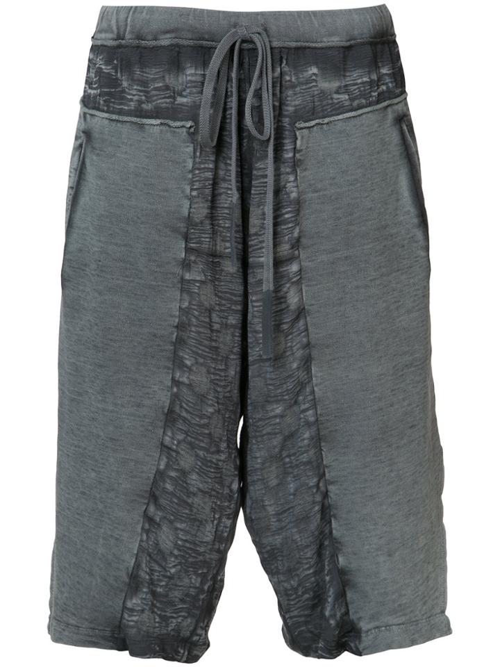 Lost & Found Ria Dunn Distressed Track Shorts - Grey