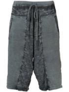 Lost & Found Ria Dunn Distressed Track Shorts - Grey