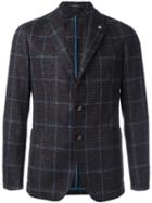 Tagliatore Plaid Single Breasted Blazer, Men's, Size: 56, Brown, Wool/polyamide/silk/cupro