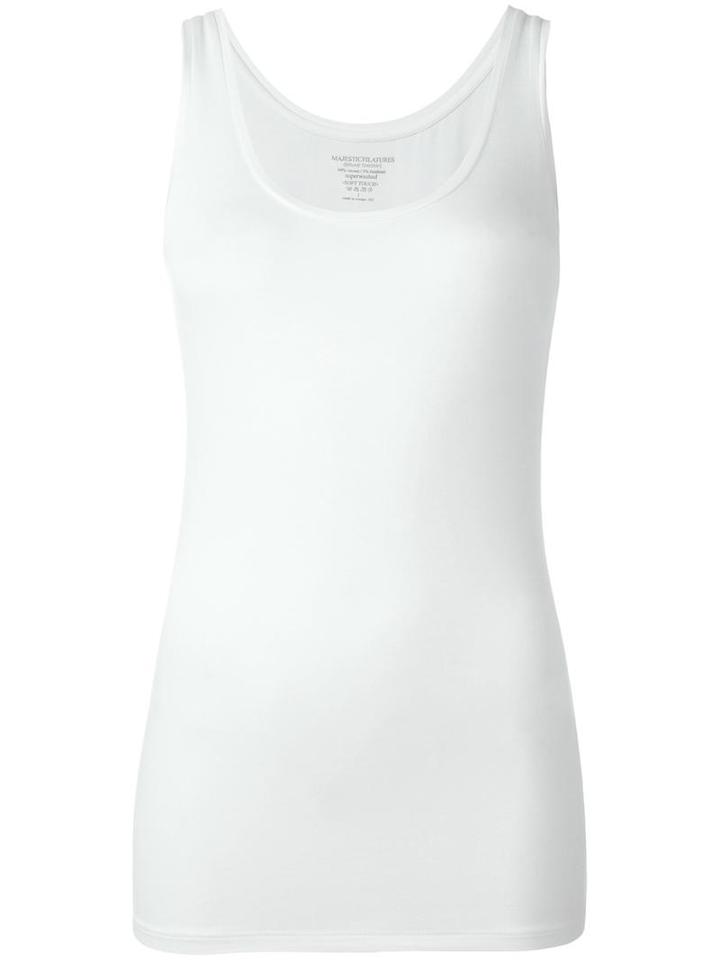Majestic Filatures Scoop Neck Tank, Women's, Size: 1, White, Viscose/spandex/elastane