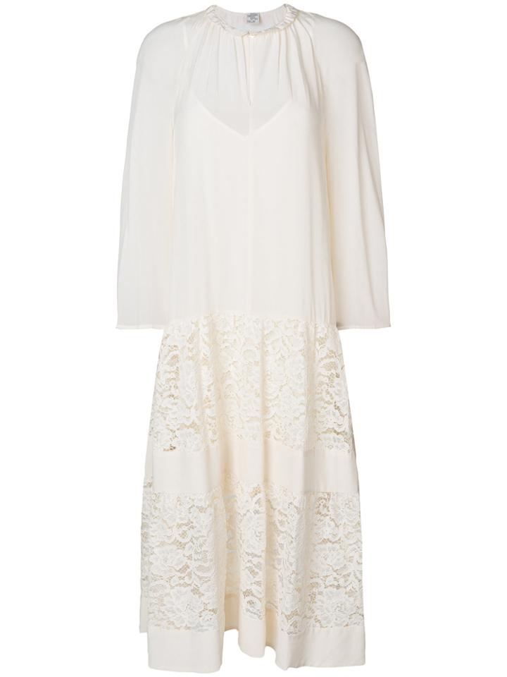 Baum Und Pferdgarten Sheer Panel Lace Dress - Nude & Neutrals