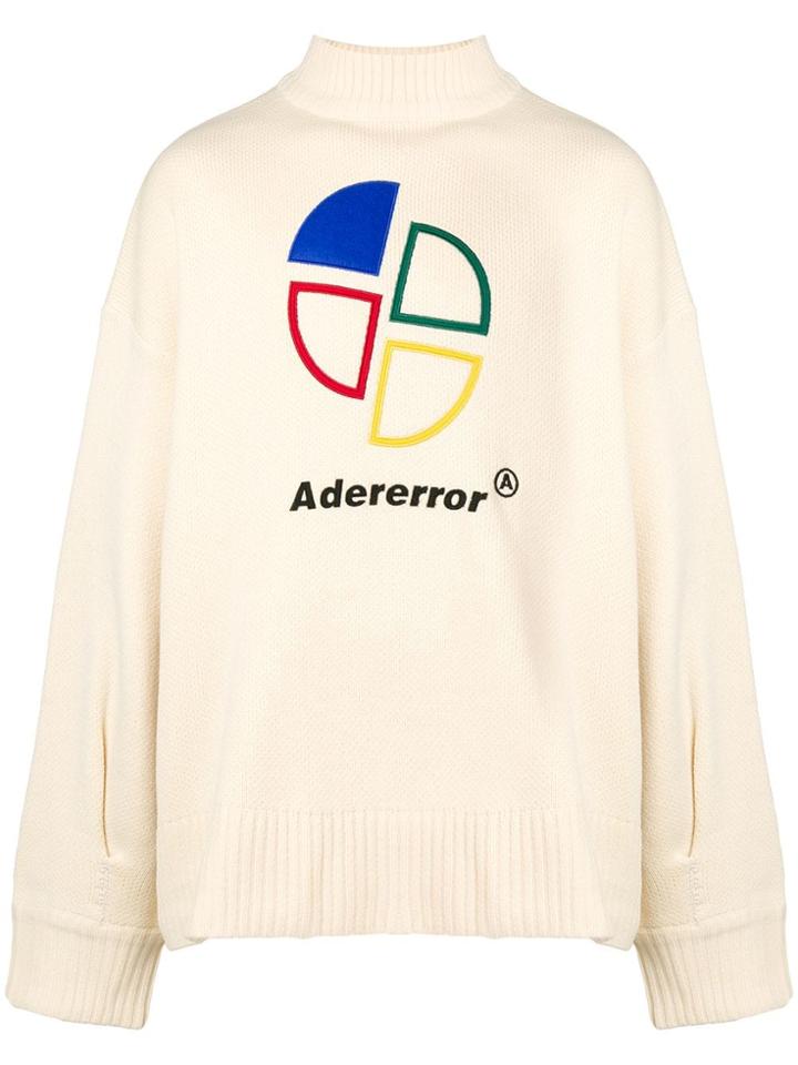 Ader Error Embroidered Logo Jumper - Neutrals