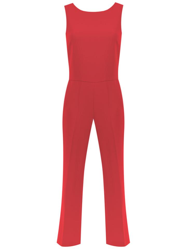 Egrey Cut Out Detail Jumpsuit - Red
