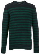 Roberto Collina Striped Intarsia Jumper - Blue