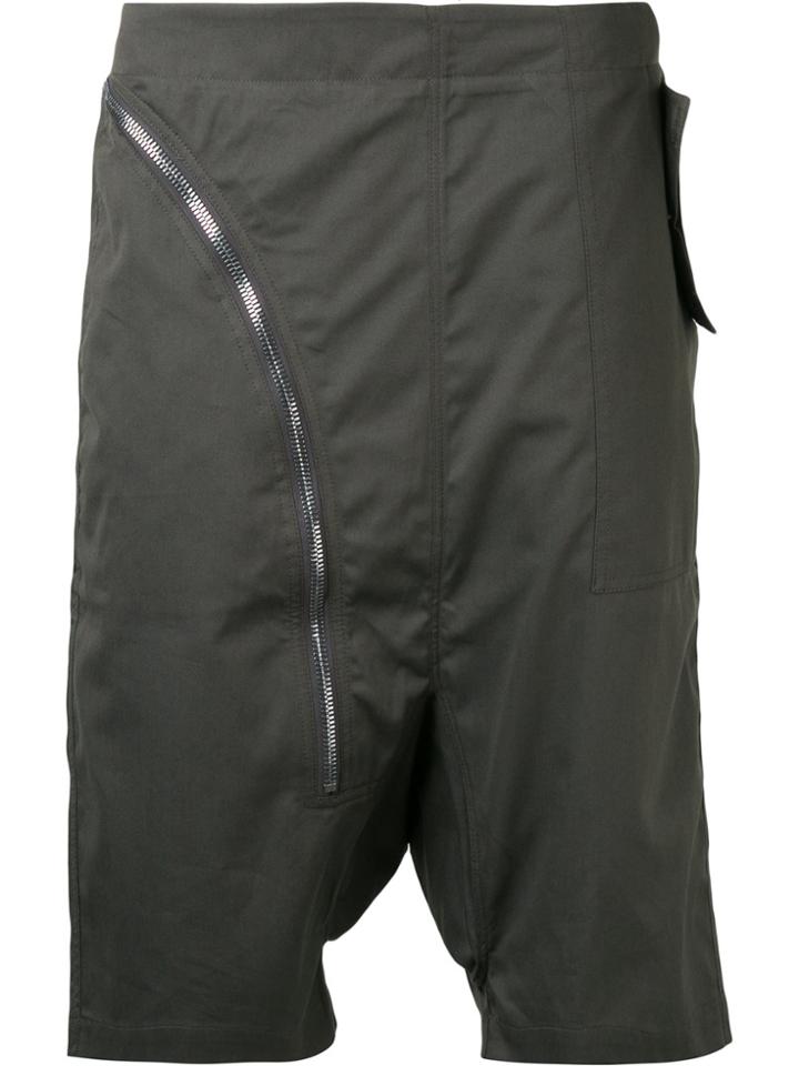 Rick Owens Drkshdw Drop Crotch Zip Shorts - Brown