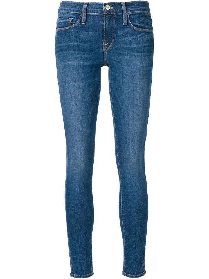 Frame Denim Le Skinny Jeanne Wharf Jeans, Women's, Size: 30, Blue, Cotton/polyester