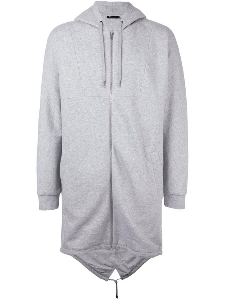 T By Alexander Wang Oversized Hoodie, Men's, Size: Large, Grey, Cotton/polyester
