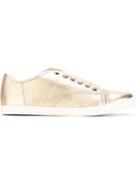 Lanvin Toe Cap Sneakers, Women's, Size: 37, Grey, Calf Leather/leather/rubber