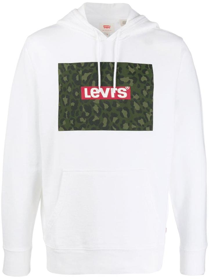 Levi's Logo Print Hoodie - White