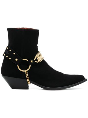 Sonora Western Ankle Boots - Black
