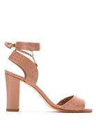 Sarah Chofakian Perforated Leather Sandals - Pink