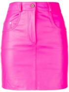 Manokhi Classic Leather Short Skirt - Pink