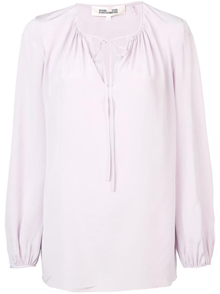 Dvf Diane Von Furstenberg Drawstring Blouse - Pink & Purple