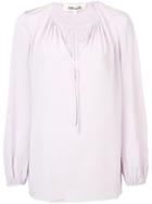 Dvf Diane Von Furstenberg Drawstring Blouse - Pink & Purple