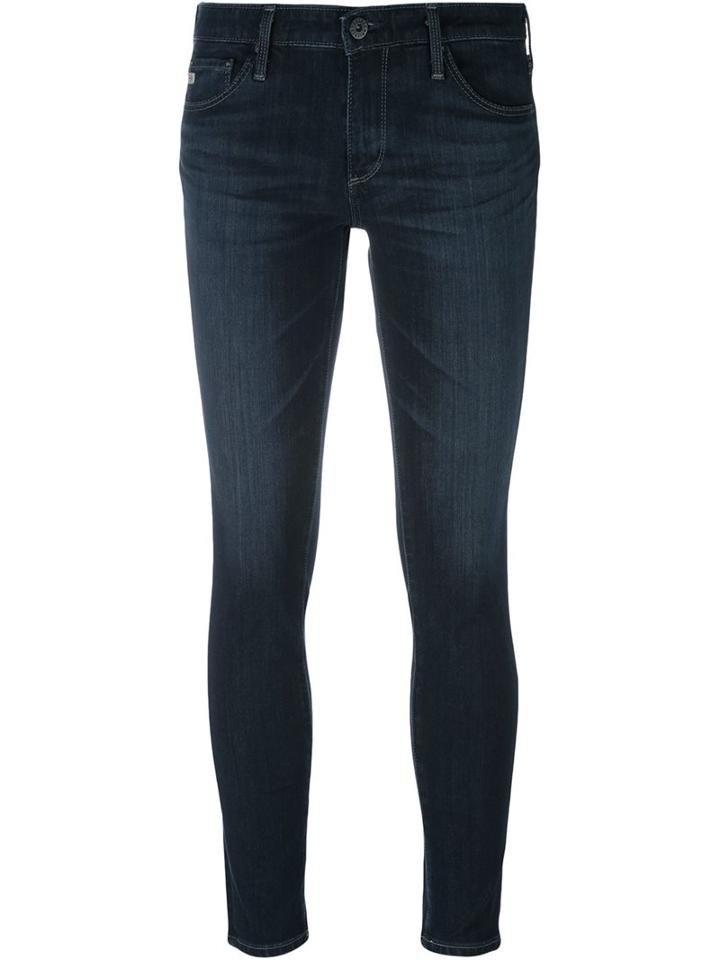 Ag Jeans Cropped Skinny Jeans, Women's, Size: 25, Blue, Cotton/polyester/polyurethane