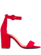 Via Roma 15 Ankle Buckled Sandals - Red