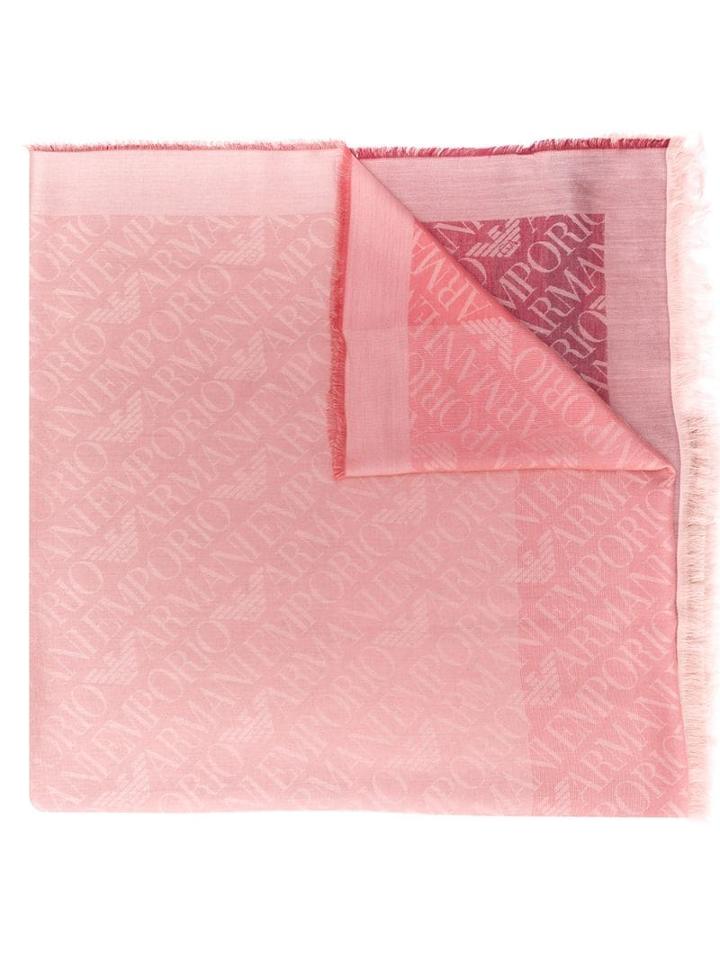 Emporio Armani Logo Embroidered Scarf