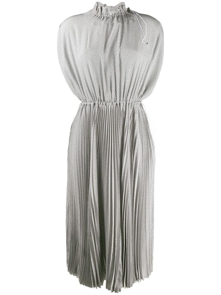 Fendi Toggle Detailed Pleated Dress - Grey