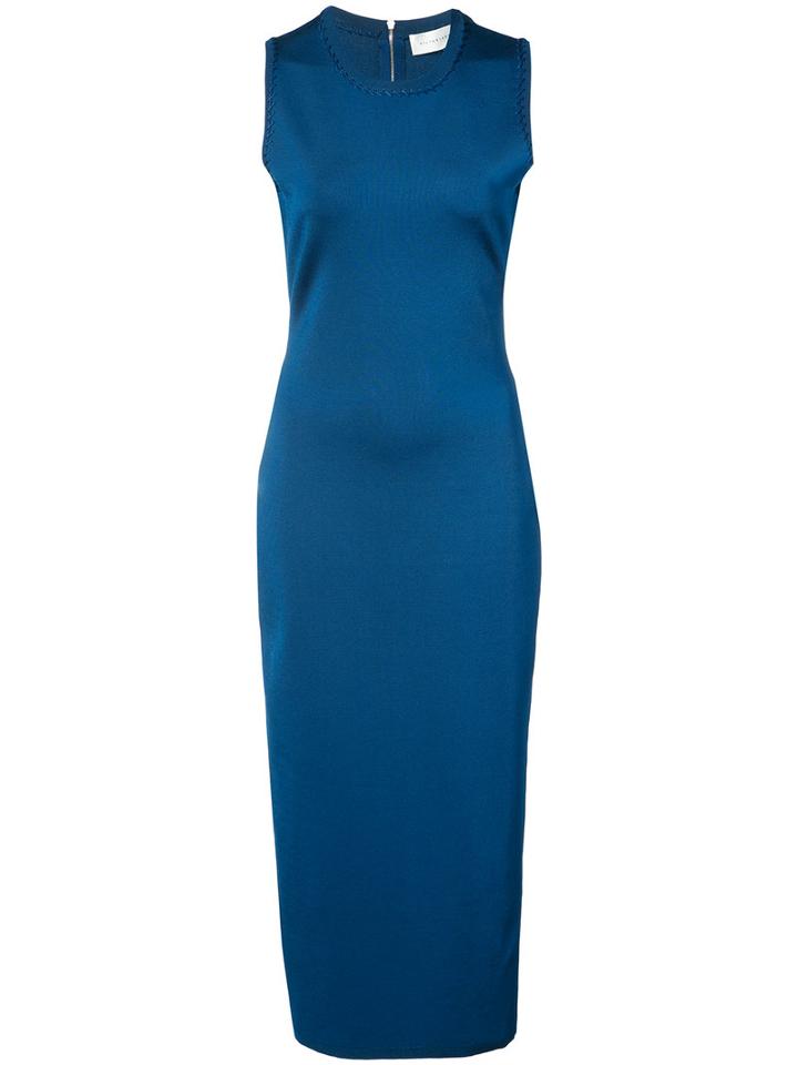Victoria Beckham - Fitted Midi Dress - Women - Polyamide/spandex/elastane/viscose - L, Blue, Polyamide/spandex/elastane/viscose