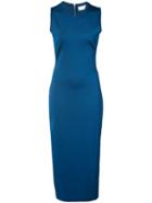 Victoria Beckham - Fitted Midi Dress - Women - Polyamide/spandex/elastane/viscose - L, Blue, Polyamide/spandex/elastane/viscose