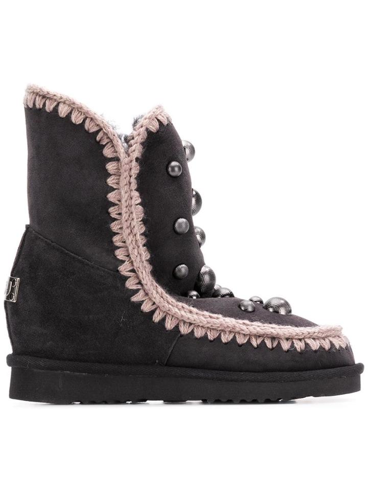 Mou Sheep Skin Snow Boots - Black