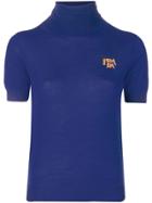 Prada Short-sleeved Turtleneck Knitted Top - Blue