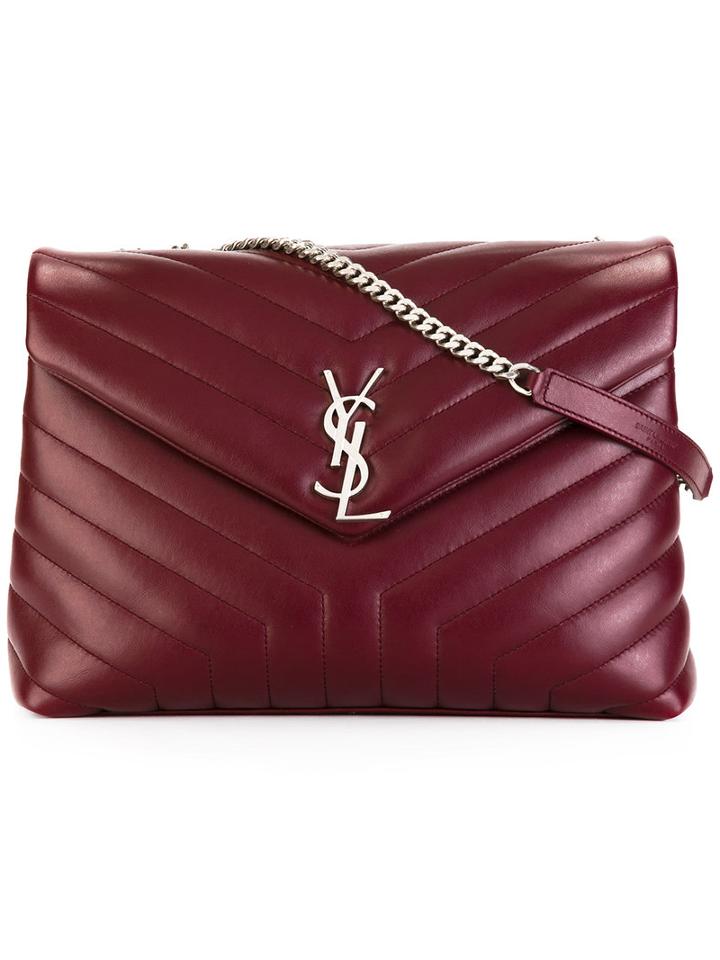 Saint Laurent Large Lou Lou Monogram Chain Bag, Red, Leather