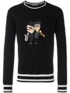 Dolce & Gabbana Designer's Patch Jumper, Men's, Size: 50, Black, Virgin Wool