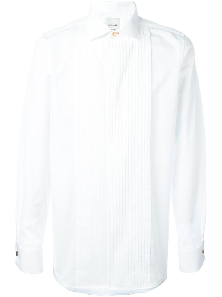 Paul Smith Pleated Front Shirt - White
